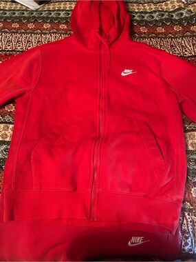 Nike Red Zip-Up Set